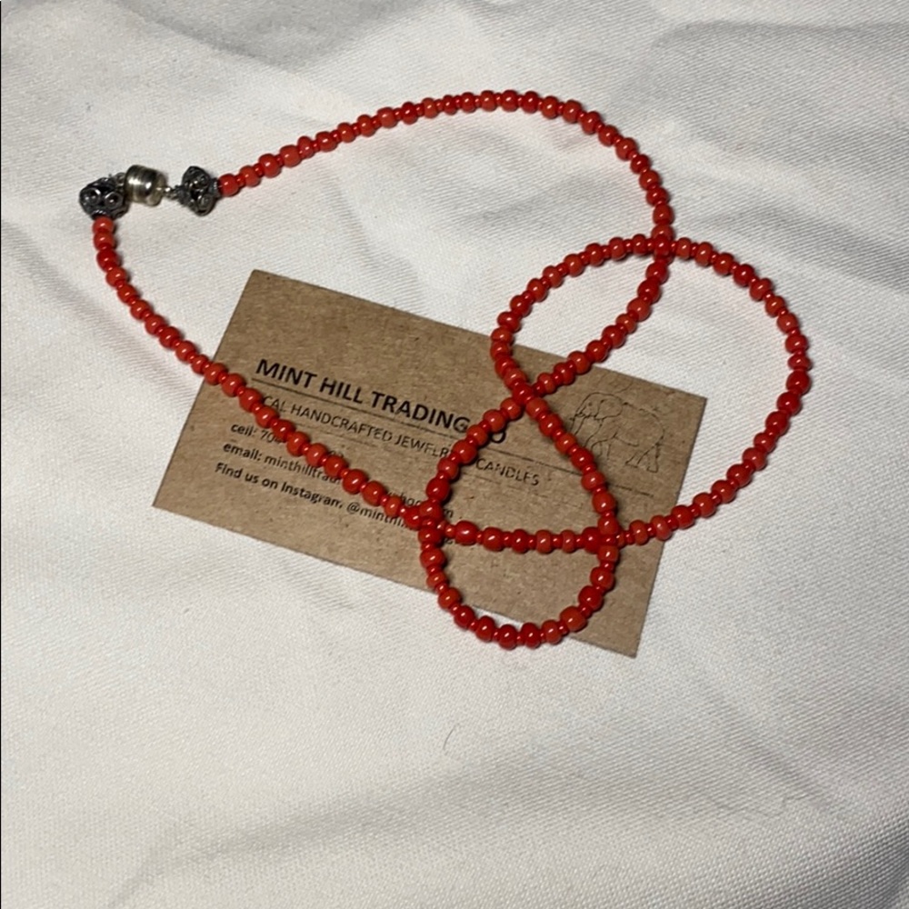 Coral Hand-beaded Necklace